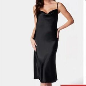 Bebe Satin Slip Dress Adjustable Strap Dress Small Vintage Goth